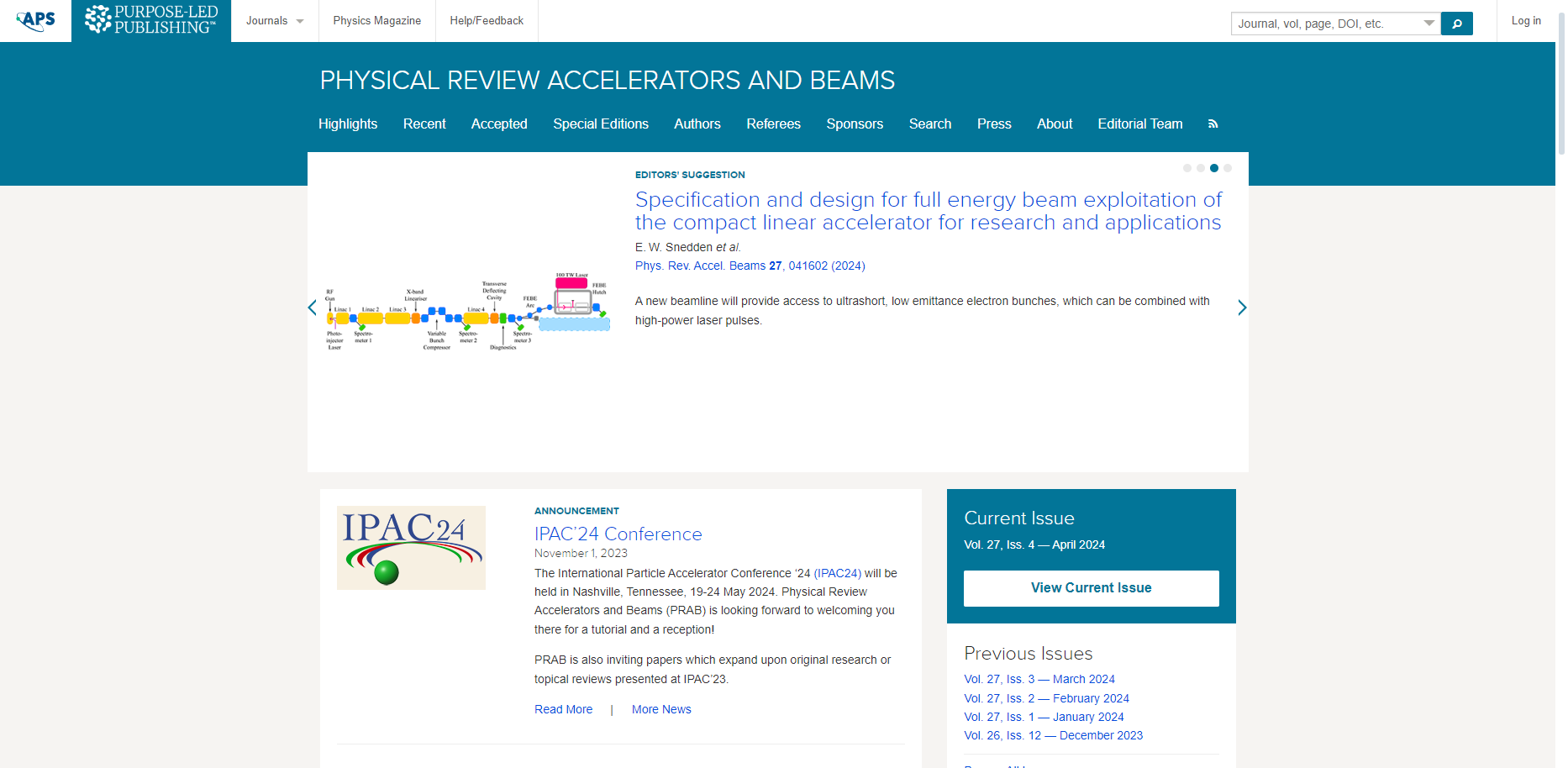 Physical Review Accelerators and Beams (PRAB)