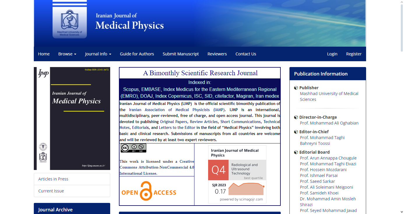 Iranian Journal of Medical Physics (IJMP) 