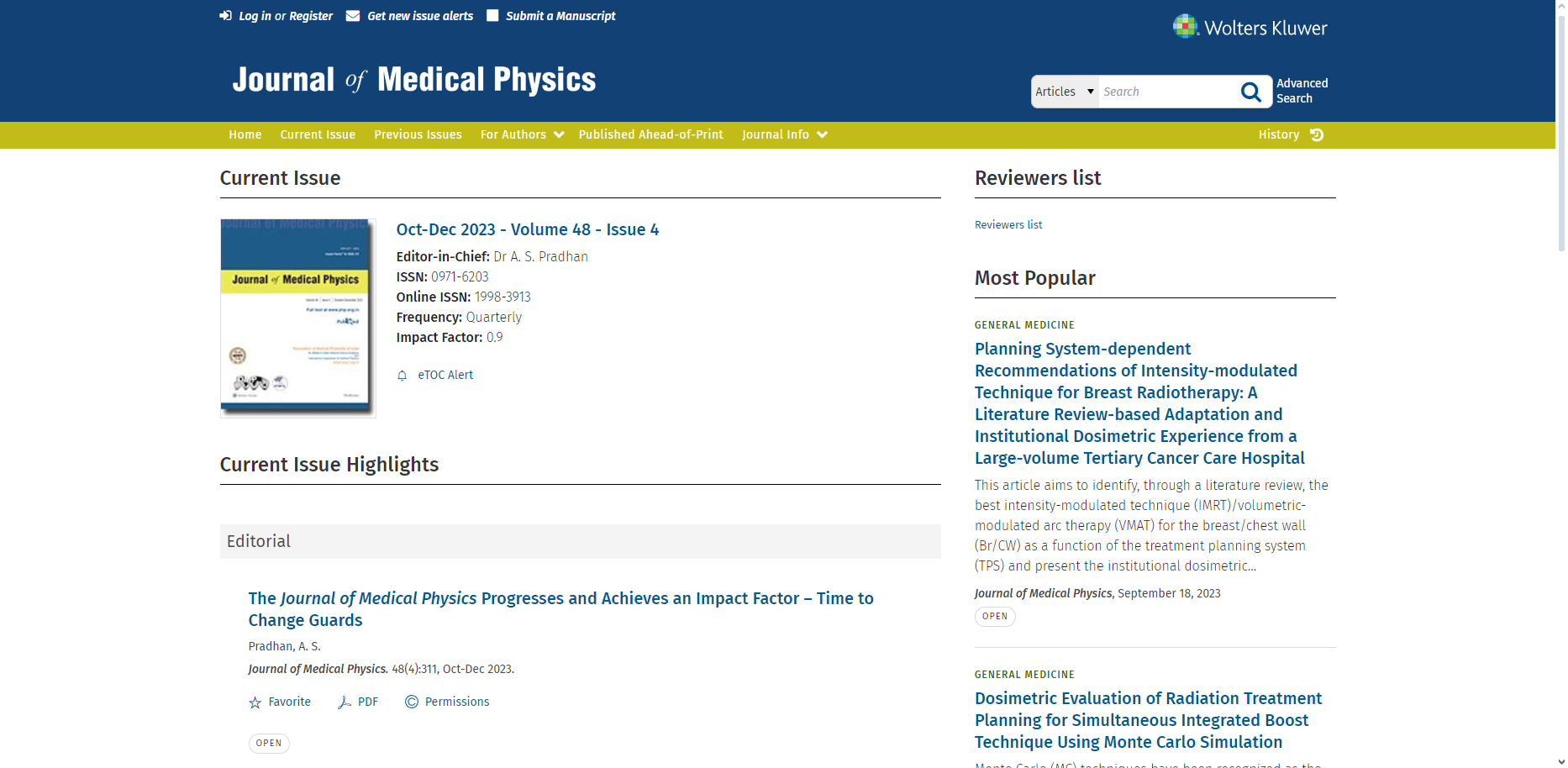 Journal of Medical Physics 