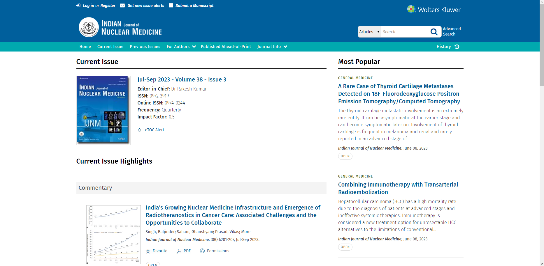 Indian Journal of Nuclear Medicine