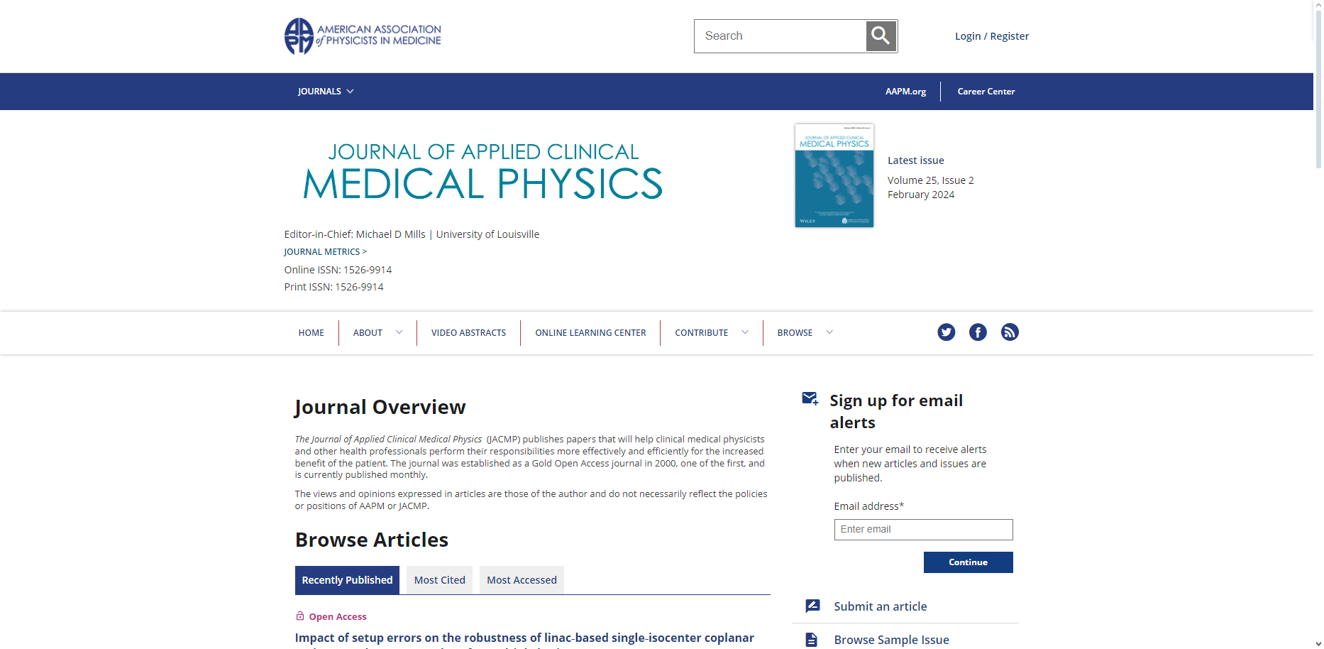 Journal of Applied Clinical Medical Physics  (JACMP)