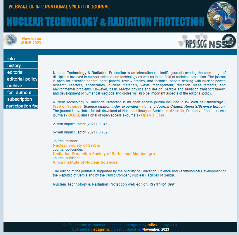 Nuclear Technology & Radiation Protection 